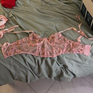 Elegant Pink Lace Bralette